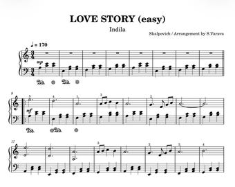 Kärlekshistoria (lätt) - Indila - Pianonoter PDF+MP3/Original arrangemang