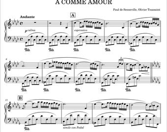 A Comme Amour - P. Senneville - Partitura digital para piano solo en PDF - Nivel intermedio