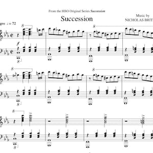 Succession (huvudtemat) - N. Britell - Pianonoter PDV - Ladda ner Utskrivbar - 2 versioner