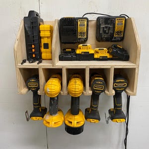 5 Slot Cordless Drill Organizer: Garage Tool Storage Rack