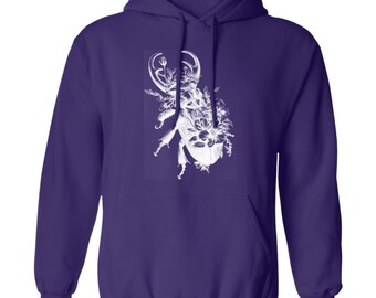 Floral Hirschkäfer Hoodie für Entomologen Studenten botanische Insekten Sweatshirt viktorianischen Käfer Hoodie für Wissenschaft Liebhaber