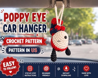 Spider spinoopy Hero Crochet Pattern PDF, Amigurumi Car Hanging Charm Pattern, Rear View Mirror Ornament, DIY Crochet Keychain PATTERN