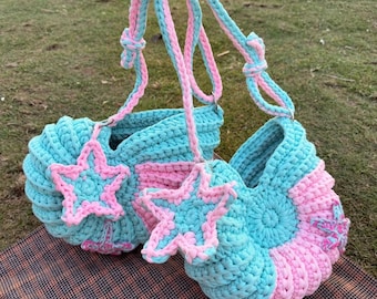 Handmade Crochet Seashell Bag: Cotton Summer Purse - Coastal Gift