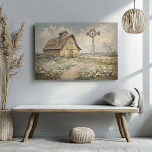 Old Barn Wall Art - Rustic Barn print - Printable Farmhouse Decor - Summer Wall Art - Country Barn Print - Printable Country Wall Art