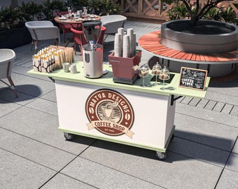 Planos para carritos de café plegables DIY en formato PDF: sistema imperial (pulgadas) y métrico (mm) incluidos. ¡Arma tu propia barra de café móvil y ahorra a lo grande!