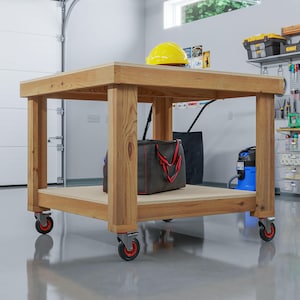 DIY PDF 4x4 Mobile Workbench Plans – Build a Strong and Compact Rolling Workstation!