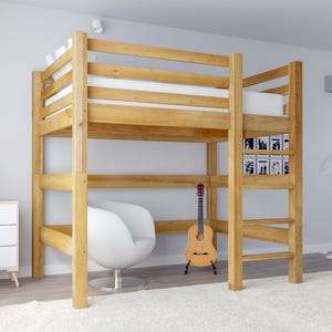 DIY PDF Queen-Loft-Bett-Pläne für Erwachsene, Jugendliche, Kinder - Queen-Loft-Bettrahmen-Tutorial & einfache Bauanleitung