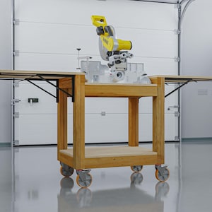 DIY PDF Mobile Expanding Miter Saw Flip Top Table Plans – Build a Versatile Workshop Station!