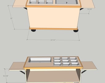DIY PDF 4-in-1 Collapsible Service Cart Plans Bundle – Portable Cart, Folding Cart, Candy Cart, Coffee Cart, Wedding Cart, Charcuterie Cart