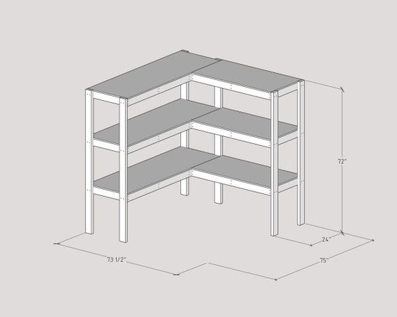 DIY PDF L-Shaped Corner Shelf Plans – Maximize Your Garage Storage Space