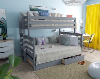 Projetos de beliche duplo sobre beliche completo em PDF – Construa uma cama que economize espaço para conforto e estilo
