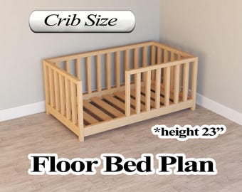 Plantas de cama Montessori em PDF faça você mesmo – Tamanho do berço para independência precoce e conforto