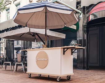 Planos de carrito de charcutería plegable (DIY) en PDF: Construye un expositor portátil y elegante.