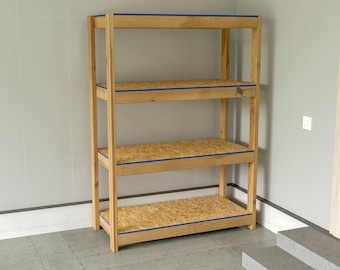 DIY PDF 2x4ガレージ棚プラン - 頑丈で手頃な価格の収納棚を作ろう