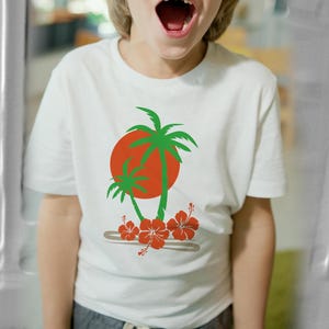 Design de paraíso multiuso, impressão tropical PNG, olá verão, pôr do sol, palmeiras, clipart de festa na piscina do Havaí, kit de artesanato para adultos, para impressão