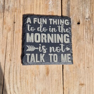 Novelty adult humour laser-engraved coffee slate coaster
