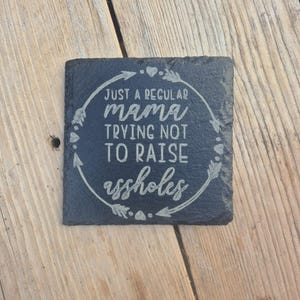 Novelty adult humour laser-engraved coffee slate coaster
