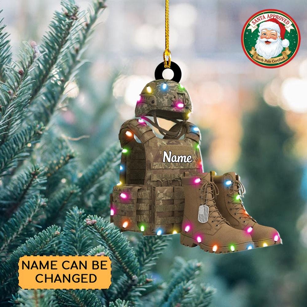 Discover Personalized Tactical Vest Christmas Ornament, Military Uniform Ornament, Tactical Gear Ornament, Veteran Ornament, Soldier Gift