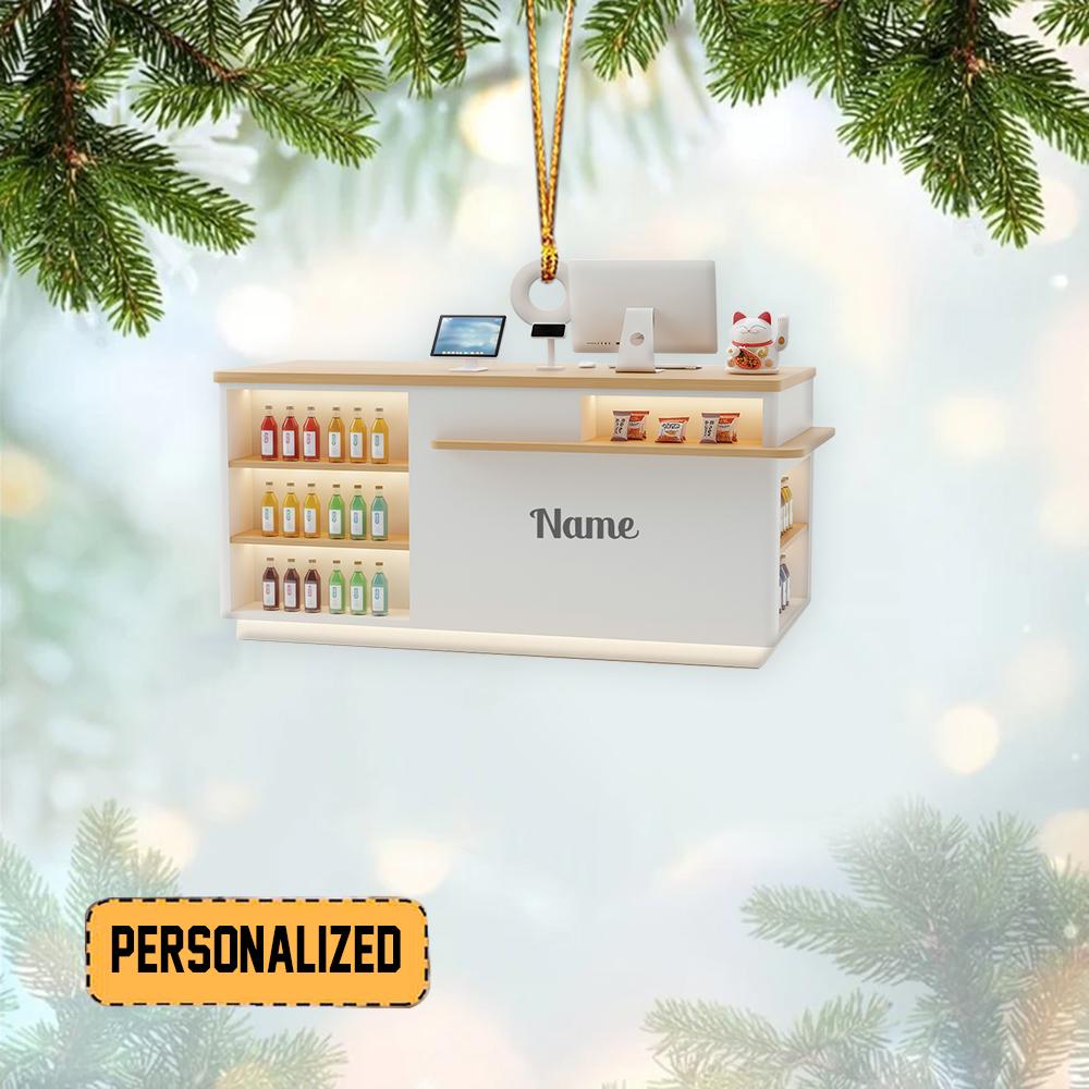 Discover Personalized Retail Checkout Counter Christmas Ornament Cash Register Ornament Cashier Desk Ornament Retail Worker Store Clerk
