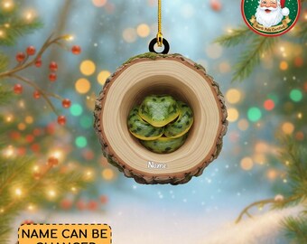 Personalized Snake Christmas Ornament, Snake Tree Trunk Ornament, Snake Tree Hollow Ornament Decor, Snake Lovers Ornament Gift Thdso-2650