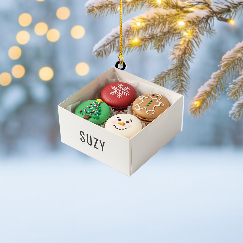 Discover Personalized Macaron Box Christmas Ornament, Cakes Ornament, Bakery Ornament, Baking Ornament, Baker Ornament, Food Cake Ornament