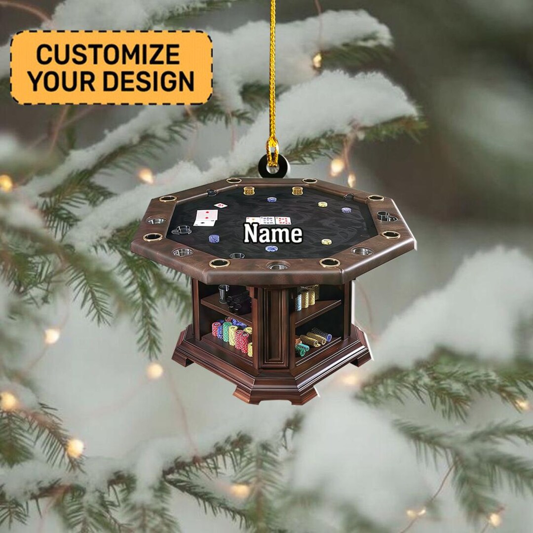 Personalized Poker Table Christmas Ornament, Poker Table Ornament ...