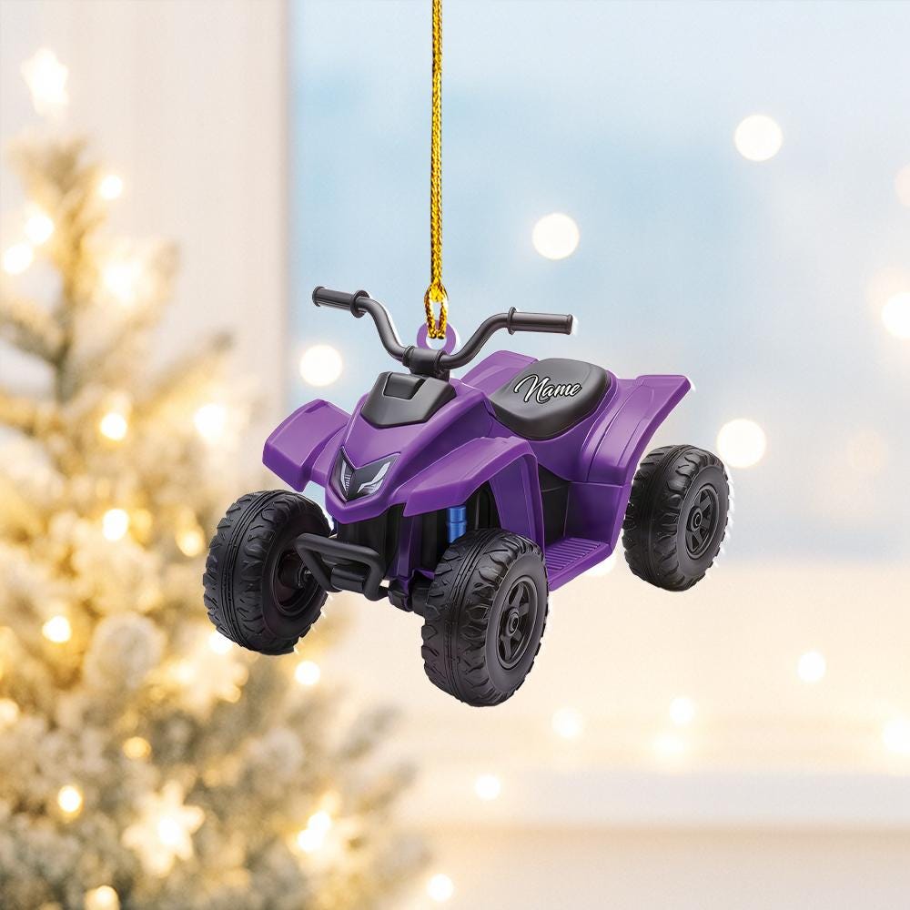 Discover Personalized ATV Christmas Ornament, ATV All-Terrain Vehicle Ornament, Off-Road Flat 2D Ornament, Four Wheeler Ornament, Rider Gift