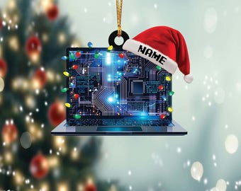 Custom Computer Programmer 2D Flat Ornament, Coder Manager Christmas Gift, Christmas Tree Decor Gift For Computer Developer TD-0730-OI2N
