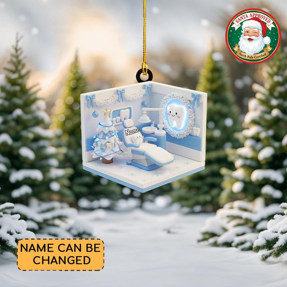 Discover Personalized Dental Office Christmas Ornament, Dental Clinic Ornament, Dentist Gift, Dental Clinic Decor, Hygienist Keepsake