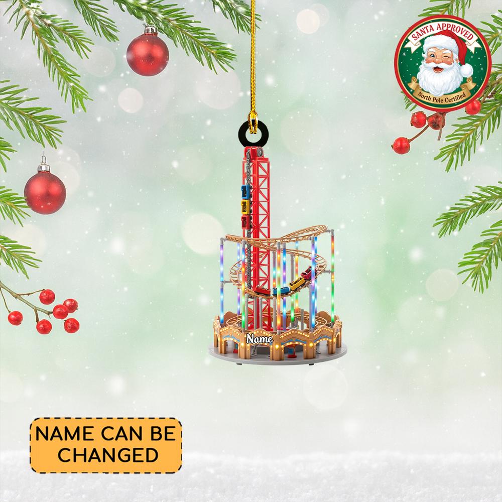 Discover Personalized Roller Coaster Christmas Ornament, Carnival Ride Ornament, Amusement Park Arcade Centre Decor, Playground Keepsake