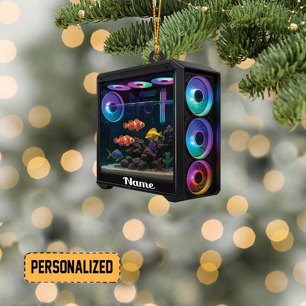 Discover Personalized Aquarium Fish Tank Christmas Ornament, Aquarium Computer Ornament, Love Fish Ornament, Aquarium PC Ornament Gift