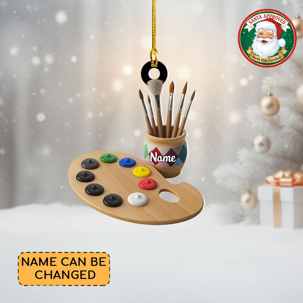 Discover Personalized Painting Christmas Ornament, Art Studio Ornament, Gifts for Art Teacher, Artist Ornament, Painting Palette Ornament