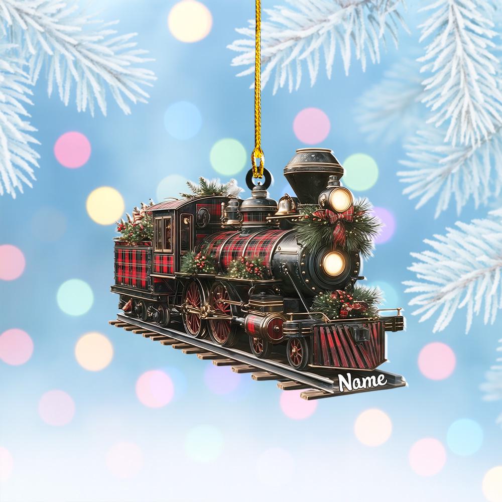 Discover Personalized Train Christmas Ornament, Steam Train Ornament Decor, Locomotive Ornament, Railway Ornament, Railroader Ornament