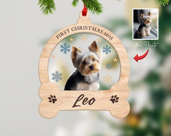 Personalized Dog First Christmas Ornament, Dog Ornament Gift, Dog Portrait From Photo Ornament, Dog Christmas Gift, Christmas Decor Thaor-20