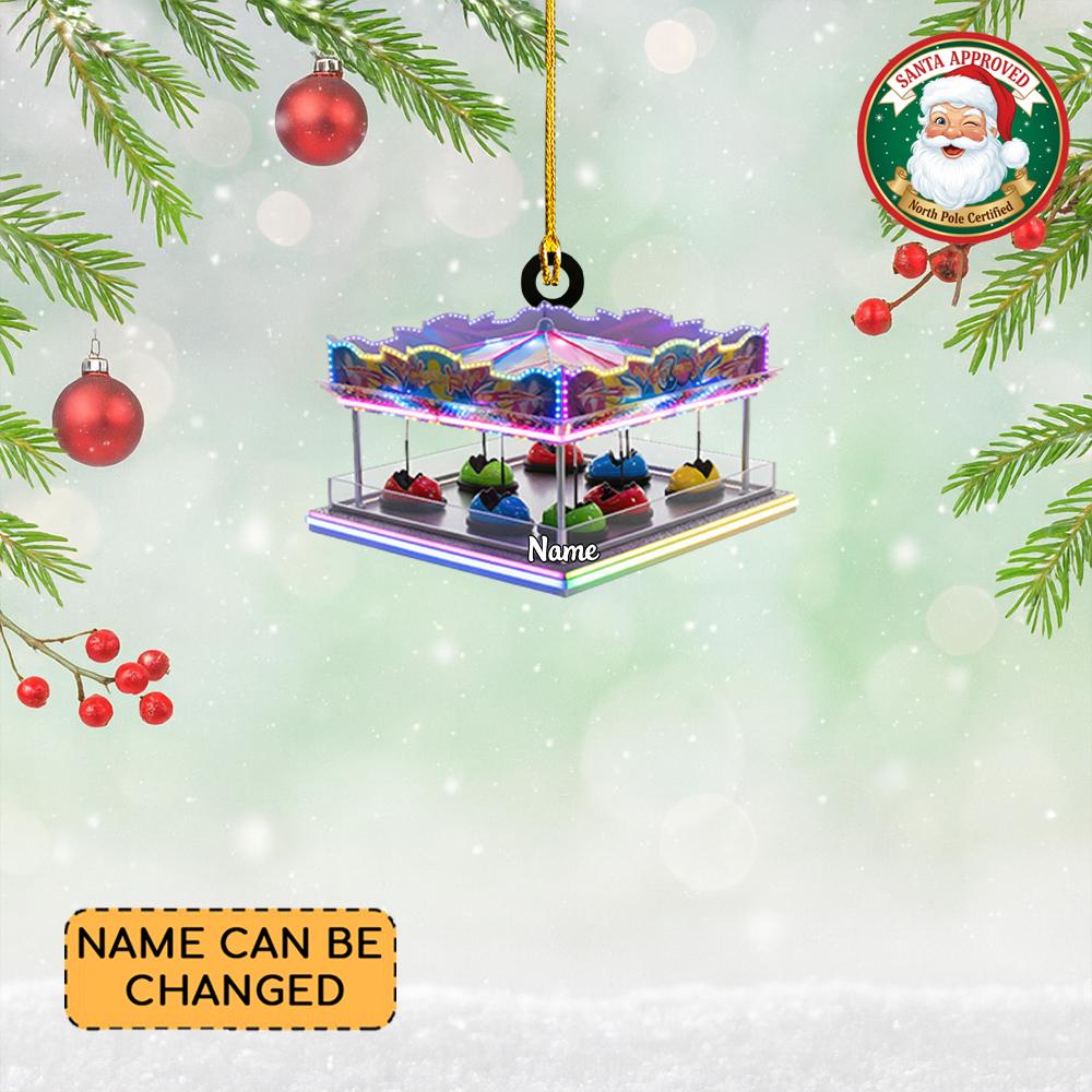 Discover Personalized Bumper Car Christmas Ornament, Carnival Ride Ornament Gift, Amusement Park Arcade Centre Decor, Playground Keepsake