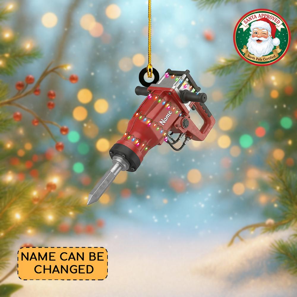 Discover Personalized Jackhammer Christmas Ornament, Concrete Breaker Ornament, Construction Worker Ornament, Engineer Builder Ornament