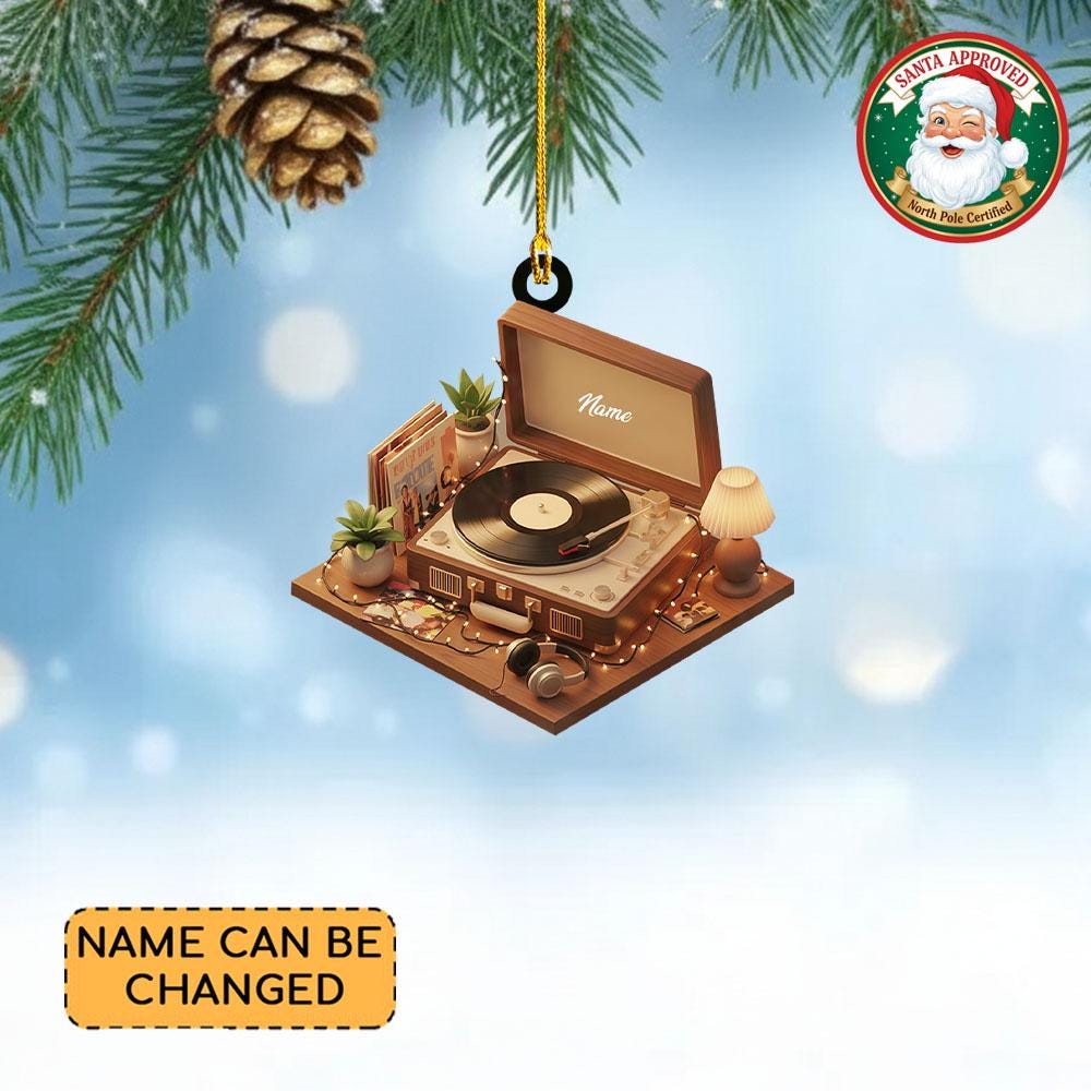 Discover Personalized Vinyl Record Christmas Ornament, Vinyl Record Player Ornament Decor, Vinyl Music Ornament, Musician Ornament Gift