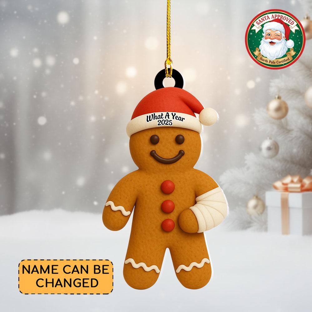 Discover Personalized Broken Gingerbread Ornament, Funny Hysterectomy Surgery Recovery Ornament, Accident Injury Keepsake, Broken Arm Leg