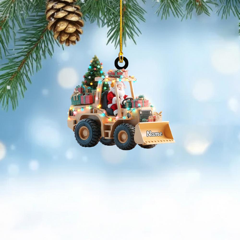 Discover Wheel Loader Ornament, 2D Excavator Christmas Tree Decor, Heavy-duty Construction machine Keepsake, Wheel Loader Driver Xmas Gift