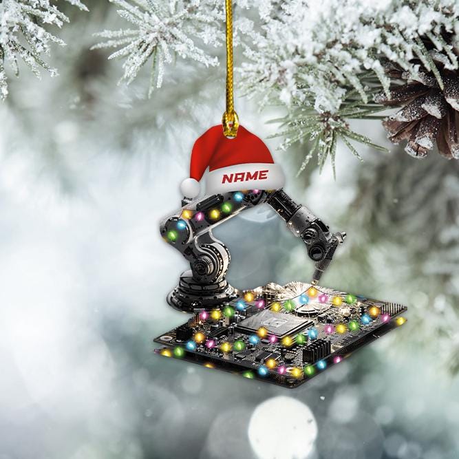 Discover Industrial Robotics Christmas Ornament, Robotic Arm Holiday Tree Decoration, Unique Welding Robot Ornament Gift for Engineers