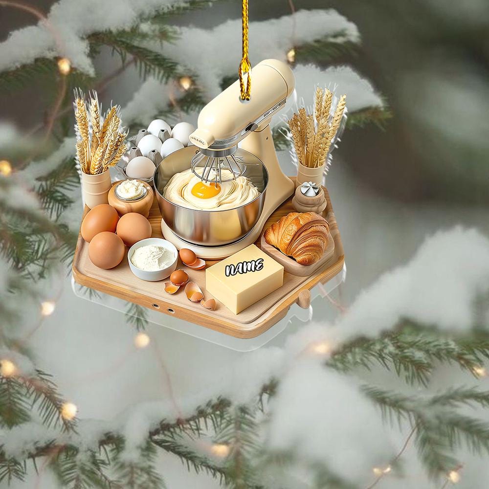Discover Personalized  Baking Ingredients Christmas Ornament, Bakery Ornament, Baking Ornament Gift, Bakery Ornament Decor,Baker Ornament Gift
