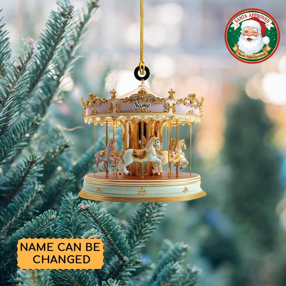 Discover Personalized Carousel Christmas Ornament, Carousel Ornament, Carousel Lovers Ornament Gift, Carousel Ornament Decor
