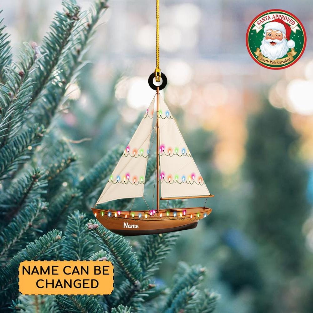Discover Personalized Sailing Boat Christmas Ornament, Rafting Ornament, Boating Ornament, Gift For Boaters Sailor, Outdoor Adventure Gift