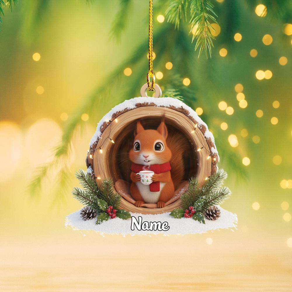 Discover Personalized Squirrel Christmas Ornament, Squirrel Tree Trunk Ornament, Squirrel Tree Hollow Ornament Decor, Squirrel Lovers Gift