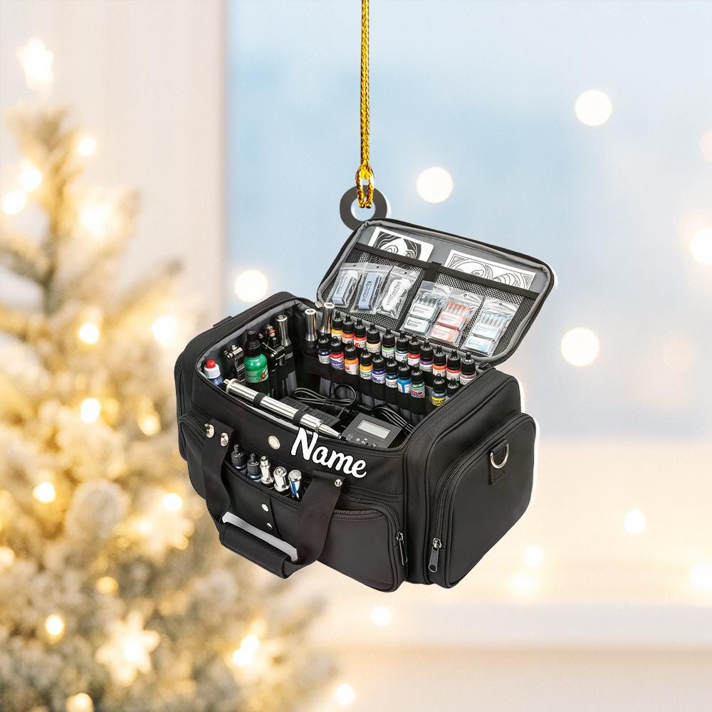 Discover Personalized Tattoo Machine Christmas Ornament, Tattoo Ornament, Tattoo Studio Decor, Tattoo Artist Ornament, Tattoo Lovers Gift