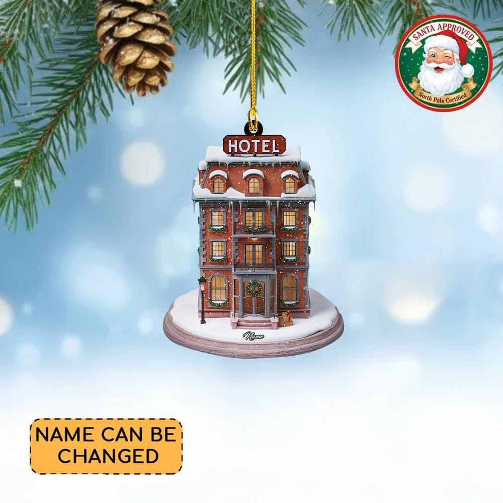Discover Personalized Hotel Christmas Ornament, Hotel Ornament, Hotel Staff Ornament Gift, Motel Ornament Decor, Hostel Guesthouse Ornament