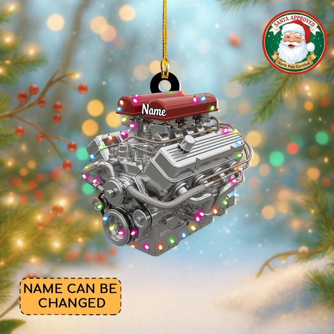 Personalized Car Engine Christmas Ornament, Car Repair Ornament ...