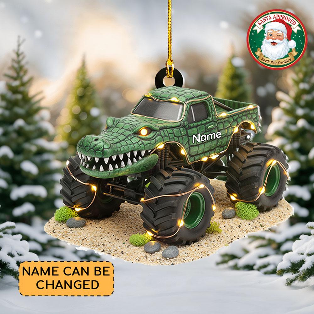 Discover Personalized Monster Truck Christmas Ornament, Monster Truck Flat 2D Ornament, Monster Truck Lovers Ornament Gift, Monster Truck Boy Girl