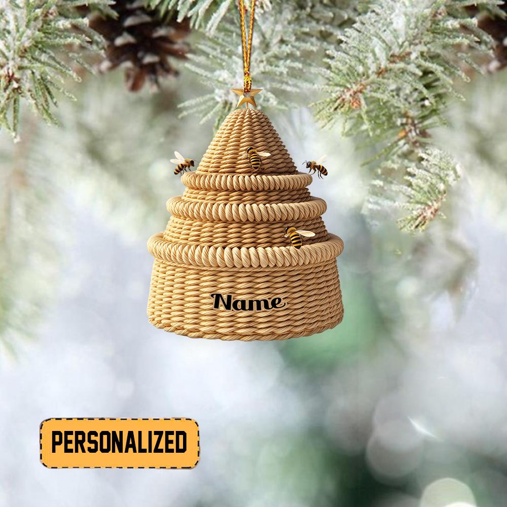 Discover Personalized Beehive Christmas Ornament, Honey Bee Ornament, Honeycomb Ornament Gift, Beekeeper Ornament, Honeybee Lovers Gift