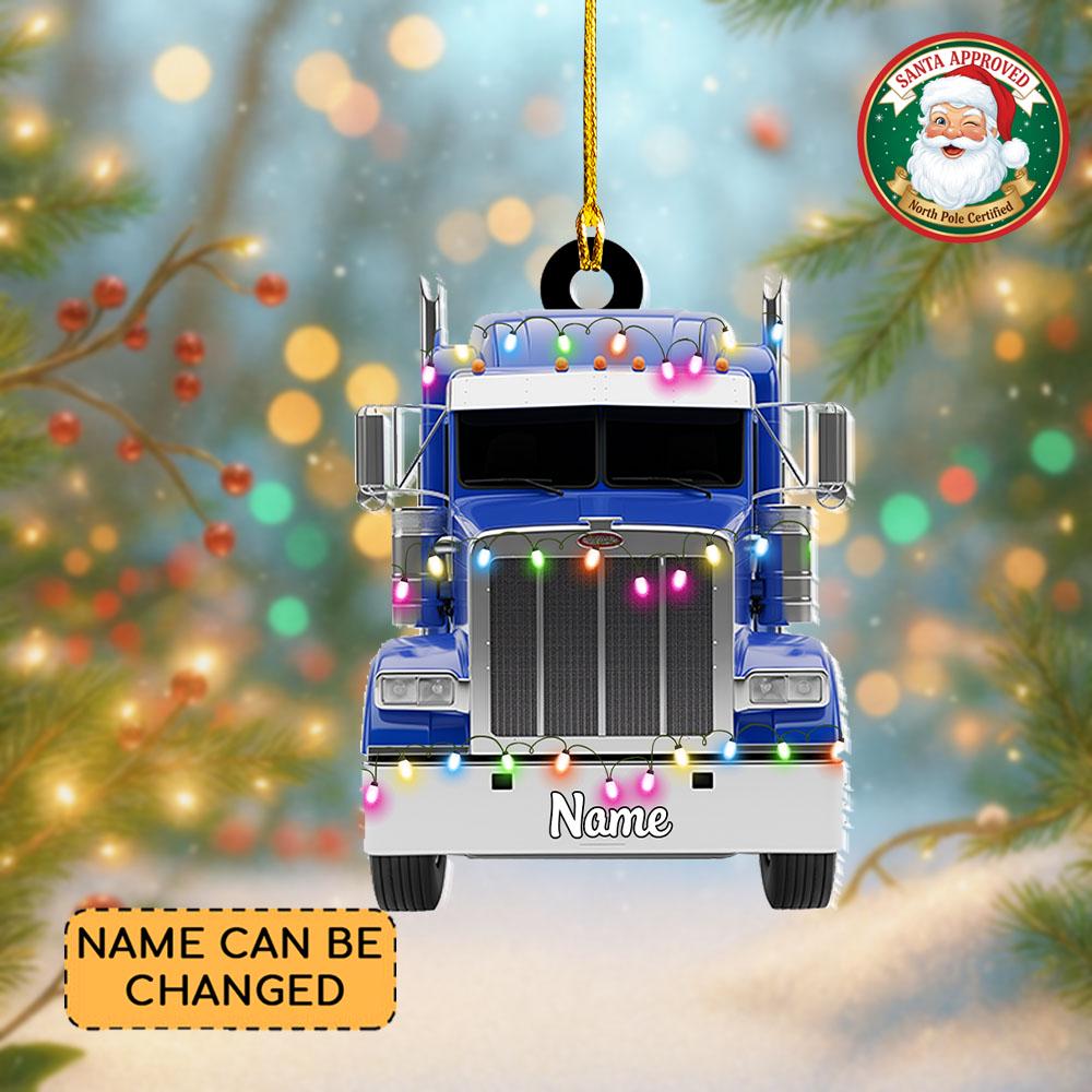 Discover Personalized Semi Truck Christmas Ornament, Semi Truck Trailer Ornament, Christmas Gift for Truck Drivers and Hauling Enthusiasts